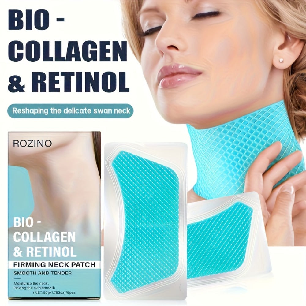 Bio Collagen Neck Lift Mask 5 Pack - Moisturizing & Brightening Gel Patches | Anti-Wrinkle, Anti-Aging, Firming Neck Skincare Treatment - product image 8