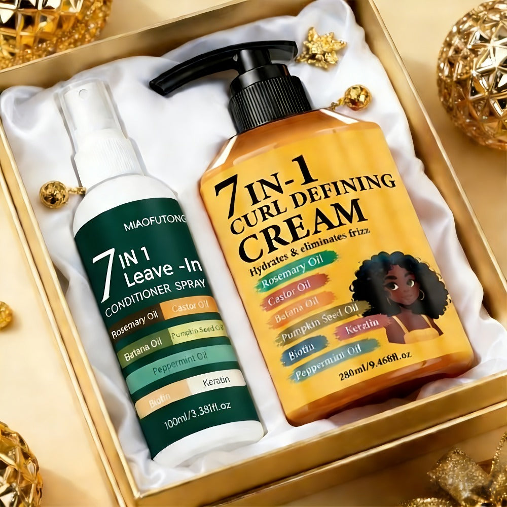 Rosemary Hair Growth Styling Cream & Leave-In Conditioner Spray Set 2pcs - 7-in-1 Formula with Castor, Batana & Pumpkin Seed Oil, Biotin & Keratin for All Hair Types | 9.47oz + 3.3 - product image 2