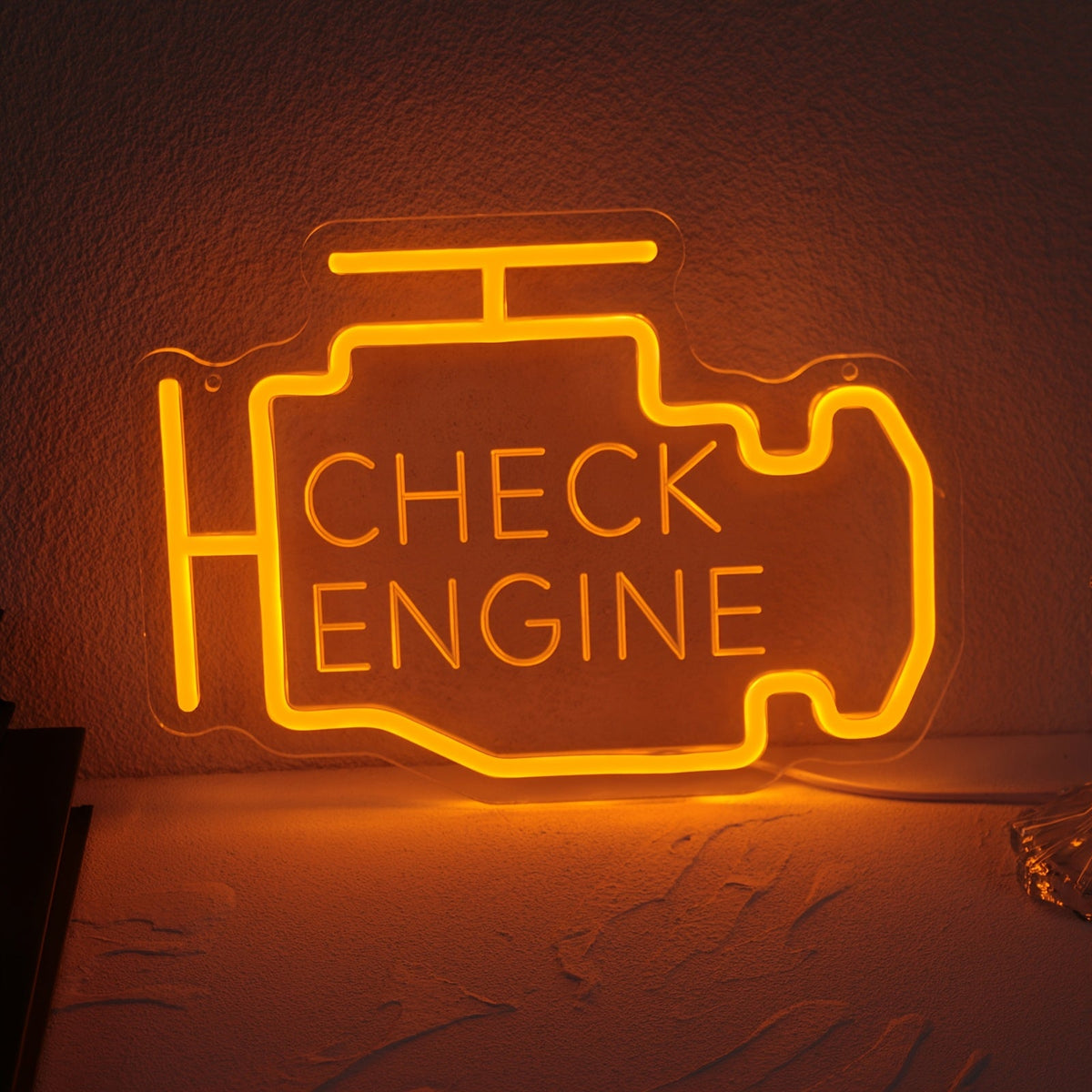 Check Engine Neon Sign – LED Dimmable USB Powered Neon Light for Garage Wall Decor, Car Repair Shop, Workshop, Man Cave, Game Room, Bedroom & Car Party Decorations (Yellow / Multi- - product image 9