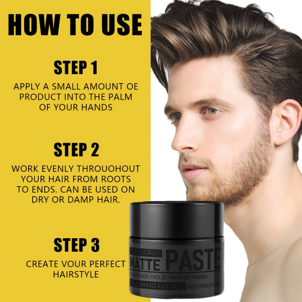 Matte Hair Paste for Men 100g | Non-Greasy Medium Hold Styling Cream with Plant Squalane & Argan Oil | Natural Finish No Residue | Salon Quality Hair Wax Alternative for All Hair T - product image 10