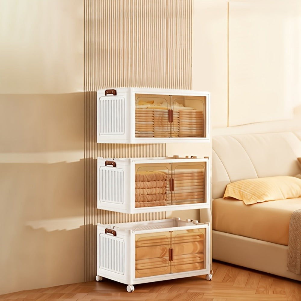 Foldable Storage Cabinet with Door – Multi-Layer Stackable Storage Box for Shoes, Clothes & Books | Large Closet Organizer for Bedroom, Bathroom, Kitchen, Office & Wardrobe - product image 25