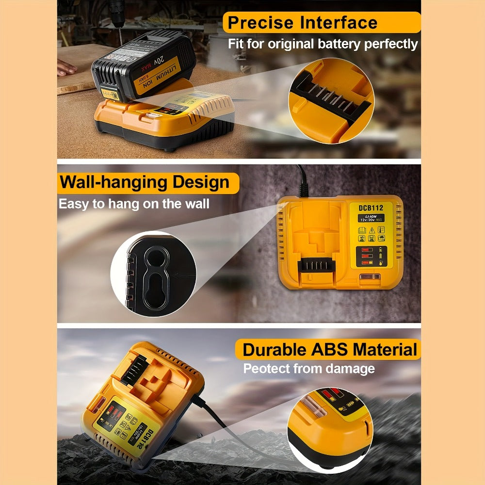 Fast Battery Charger for DeWalt 12V 20V 60V MAX Compatible with DCB120 DCB126 DCB200 DCB201 DCB208 DCB606 DCB609 DCB612 Rapid Charger for DeWalt Cordless Power Tool Batteries - product image 5