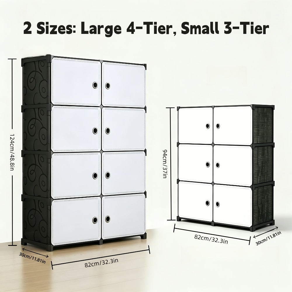 Modular Storage Cabinet with Magnetic Door, 3-Tier & 4-Tier Closet Organizer, Large Capacity Wardrobe Storage Unit, Dust-Proof Odor-Free Stackable Shelves, Easy Assembly for Bedroo - product image 4