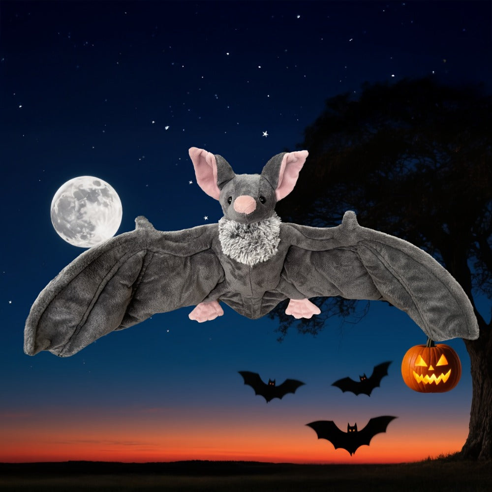 Giant Bat Plush Stuffed Animal 23 Inch Wingspan Soft Grey Spooky Bat Toy Halloween Decor Gift for Kids Adults Bat Lovers Gothic Fans Animal Lovers for Parties - product image 11