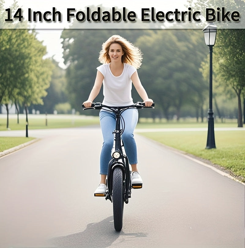 14 Inch Foldable Electric Bicycle, 330 Pound Load-bearing Capacity, Max Speed Of 19MPH, 48V Lithium Battery, Range Of Approximately 18-28 Miles, Portable - product image 14