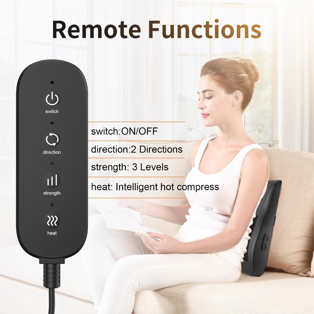 Shiatsu Back Massager with Heat Deep Tissue 3D Kneading for Neck Shoulder Back 3 Massage Modes 2 Heating Levels Electric Body Massager Gift for Mom Dad Women - product image 4