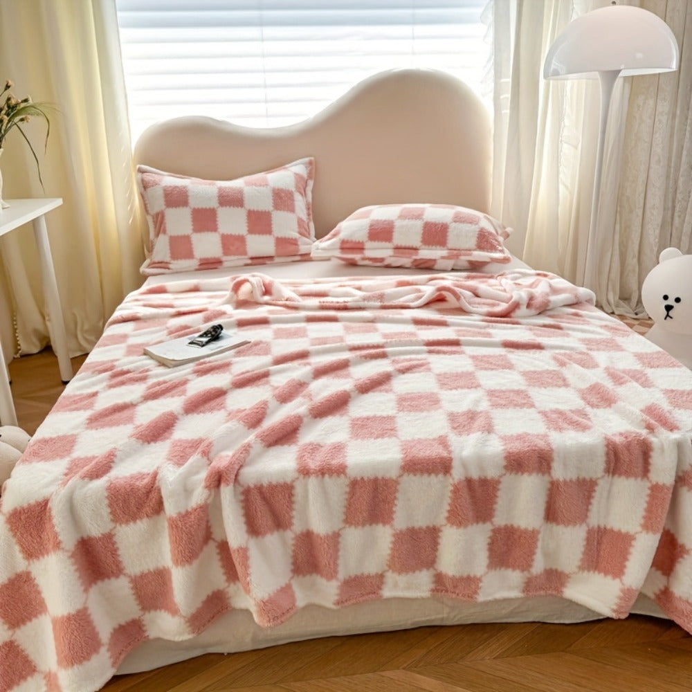 French Plaid Double-Sided Flannel Blanket – Soft Panda & Grid Pattern Throw for Sofa, Bed & Travel, Machine Washable, 6 Designs, 4 Sizes - product image 14