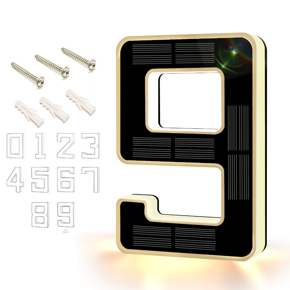 LED Solar House Number Light 6.7 Inch Wall Mounted – Smart Sensor Illuminated Address Number for Home Decor, No Wiring Energy-Saving Solar Powered Outdoor Light - product image 13