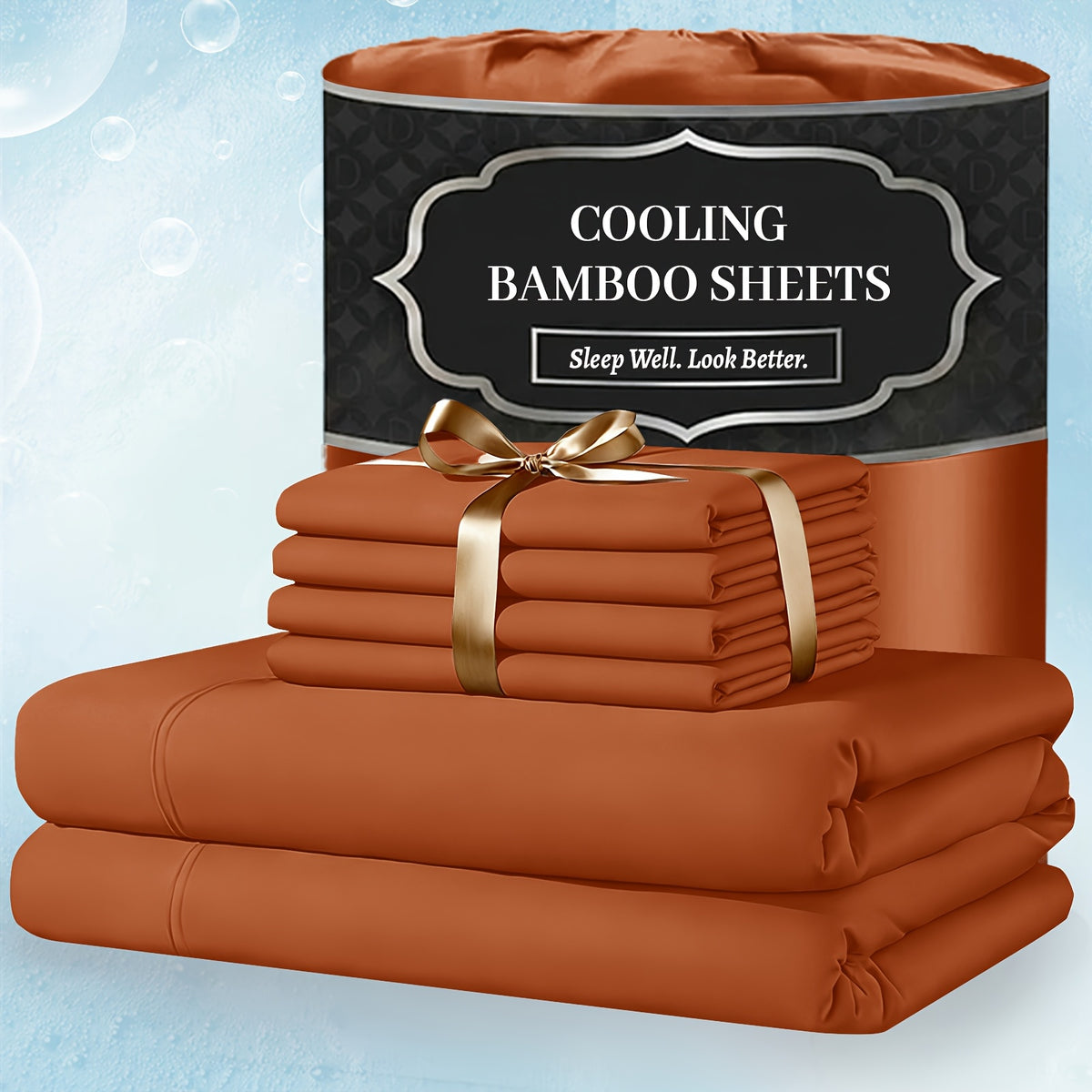 Extra Deep Pocket Bamboo Sheets - 6 pcs Breathable & Cooling Bamboo Bed Sheet Set, Hotel Luxury Fitted Sheet Set, Soft Wrinkle-Free for Extra Deep Mattresses - product image 18