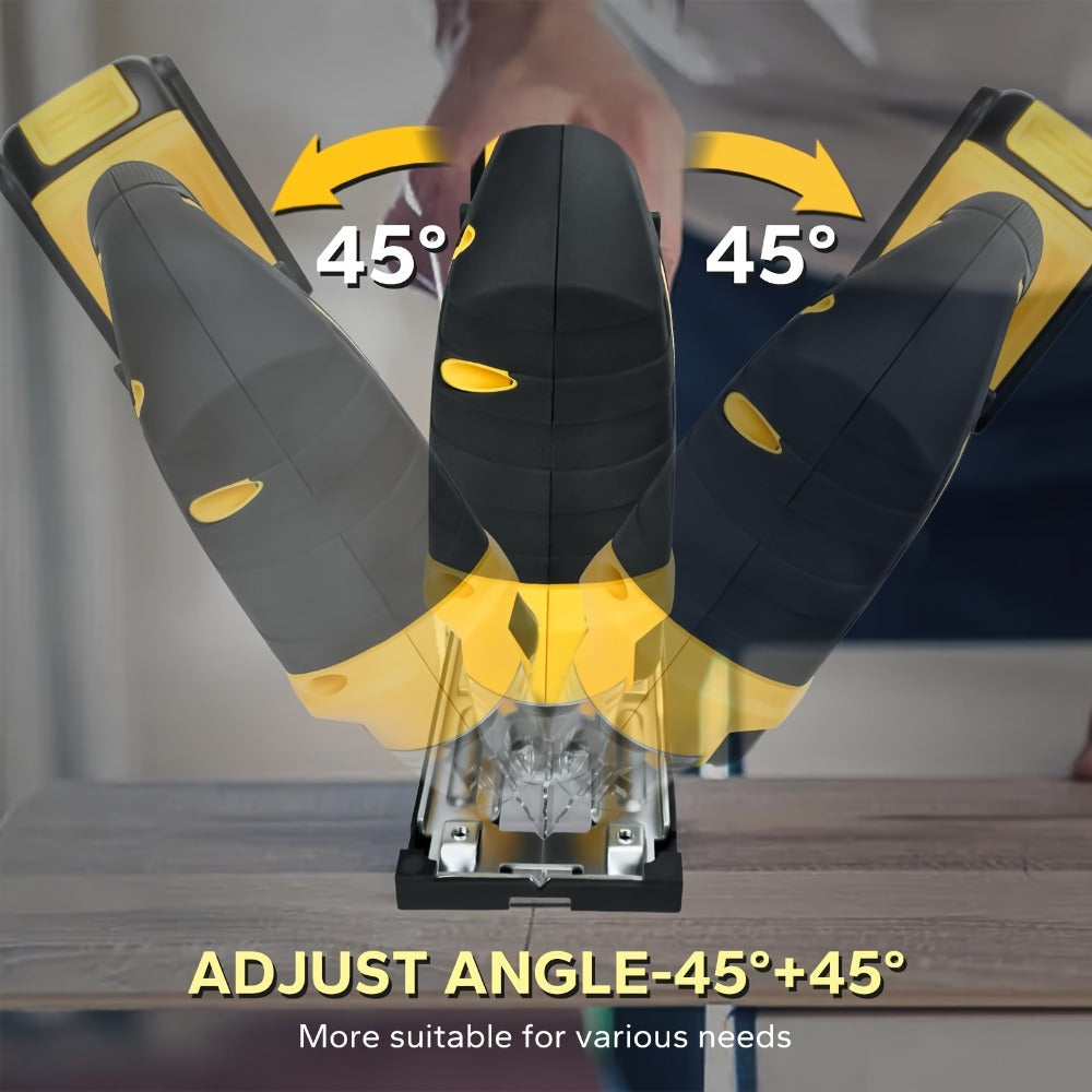 Cordless Jigsaw Compatible with DeWalt 20V Battery - Variable Speed 0-2700 RPM, 80mm Cutting Depth, LED Work Light, 0°-45° Bevel, 3 Orbital Settings for Wood Metal PVC Cutting - product image 8