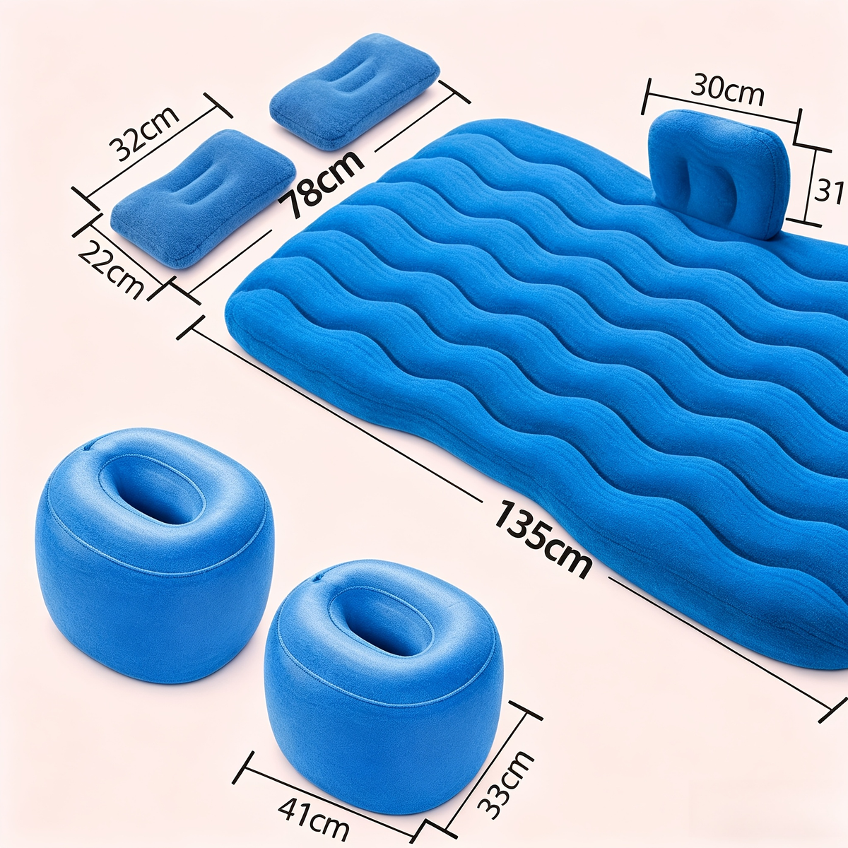 SUV Air Mattress Inflatable Car Bed Portable Camping Mattress Universal Flocked Blow Up Bed for SUV Trunk Back Seat with Storage Bag Repair Kit for Car Camping - product image 13
