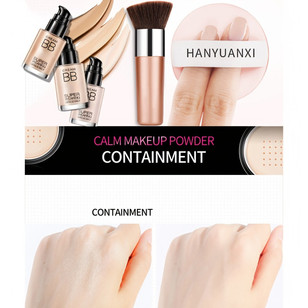 BB Cream Makeup Kit with Loose Setting Powder Brush & Sponge — Full Coverage Waterproof Long-Lasting Hydrating Foundation Set for All Skin Types, Women Beauty Gift - product image 15
