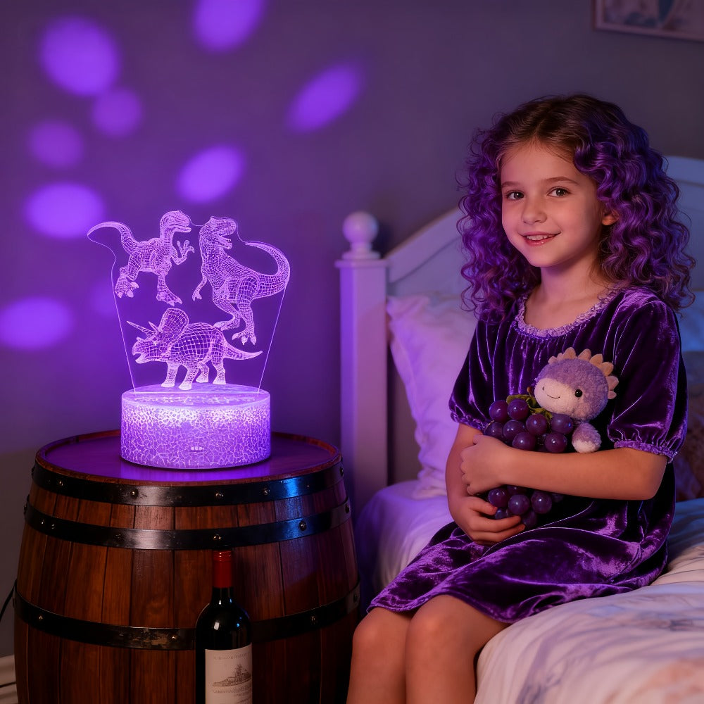 3D Holographic Dinosaur Night Lamp 16 Color Changing T-Rex LED Bedside Lamp Remote Touch Control Adjustable Brightness Kids Room Decor Gift Boys Girls Jurassic - product image 8