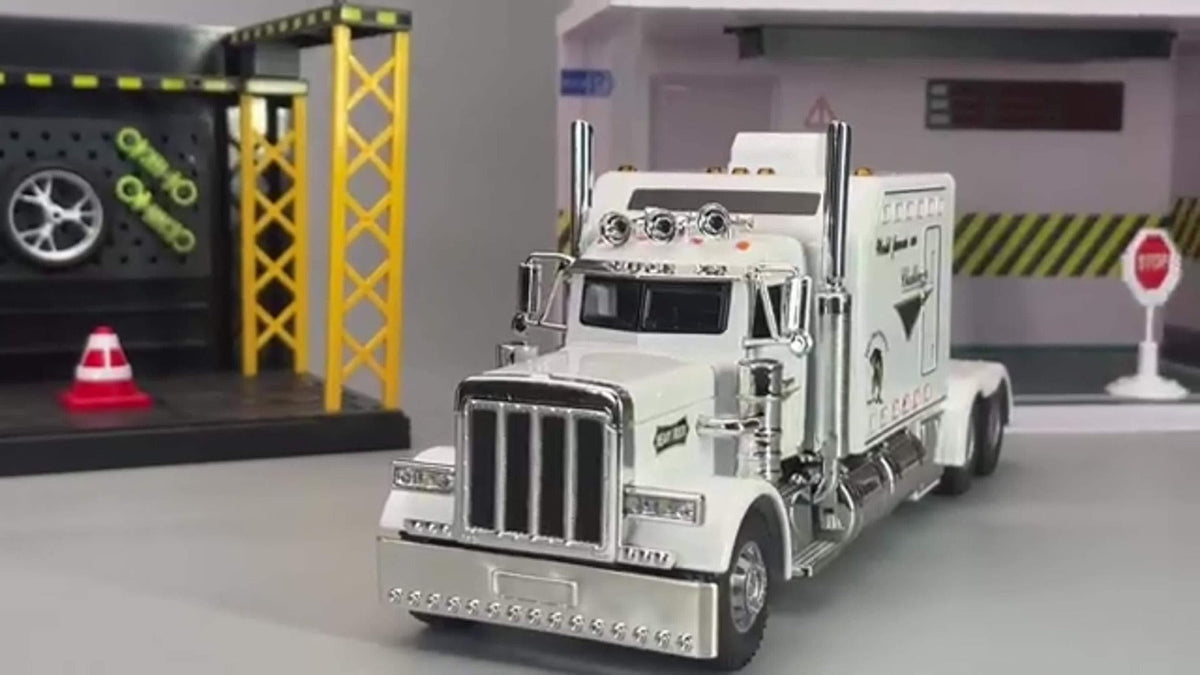 Semi Truck Toy 1:24 Scale Die-Cast Metal Pull-Back Alloy Semi-Trailer Truck with Trailer – Heavy Duty Truck Model Collectible Ornament for Kids Boys Ages 3+ - product image 12
