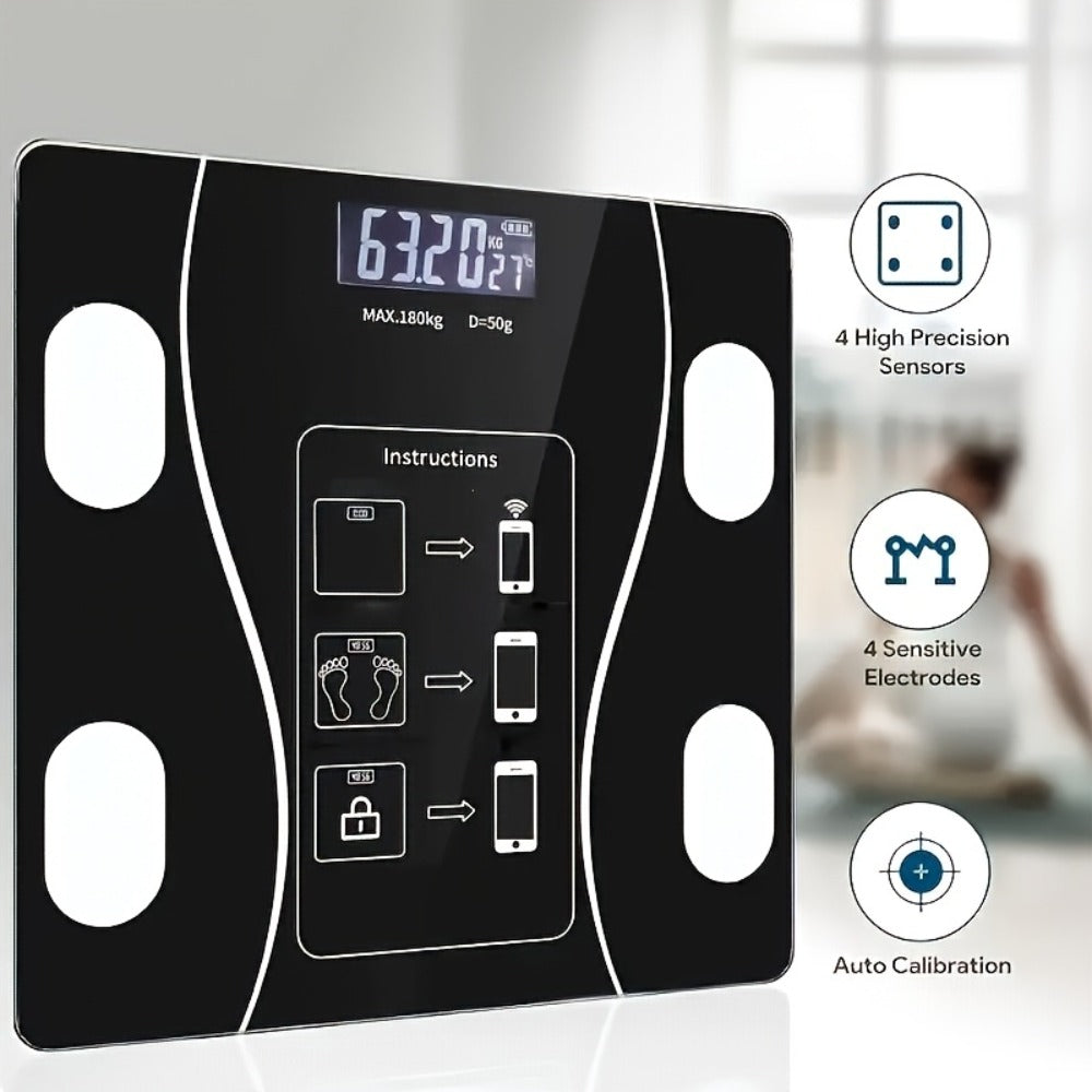 Digital Bathroom Scale Body Weight Scale LED Backlit Display Tempered Glass 400lb Capacity Compact - product image 4