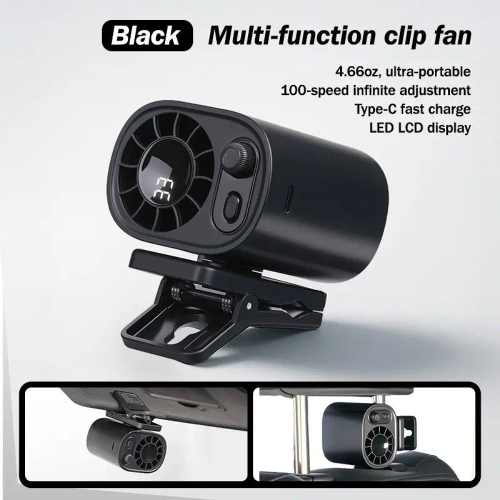 Clip-On Car Fan USB Rechargeable Sun Visor Fan Adjustable Speed Portable Quiet Mini Cooling Fan for Car Truck SUV Road Trip Summer Travel - product image 5