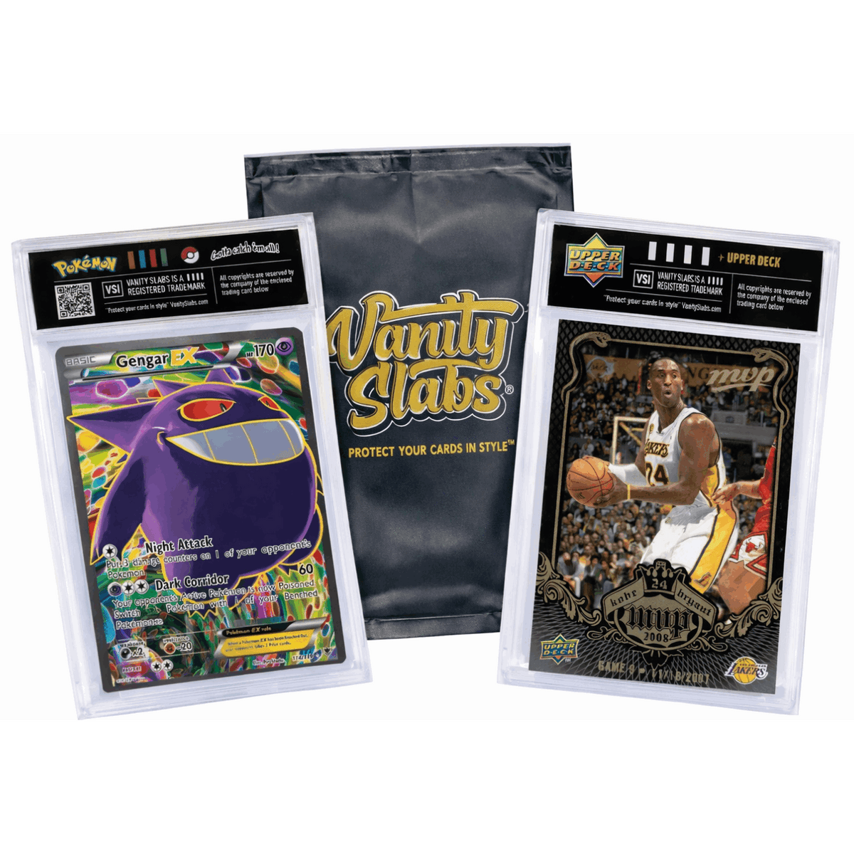 Crystal Clear 35pt Card Case + Free Random Trading Card, Fits Pokemon Panini Topps Baseball Basketball, Collector Gift for Kids & Hobbyists – Trading Card Display Slab by Vanity Slabs