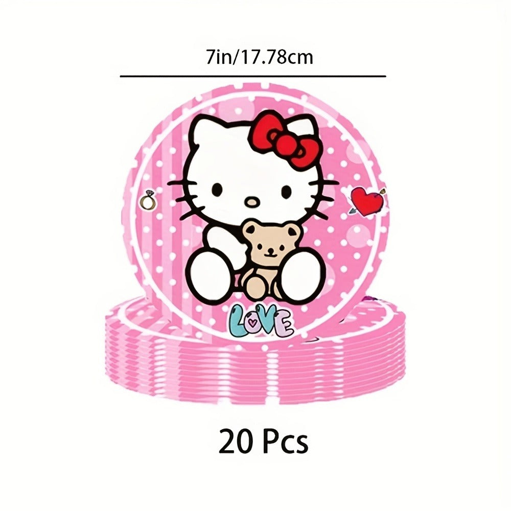 Hello Kitty Party Supplies Set 41pcs Pink Disposable Plates Napkins Tablecloth Birthday Decoration Kit - product image 5