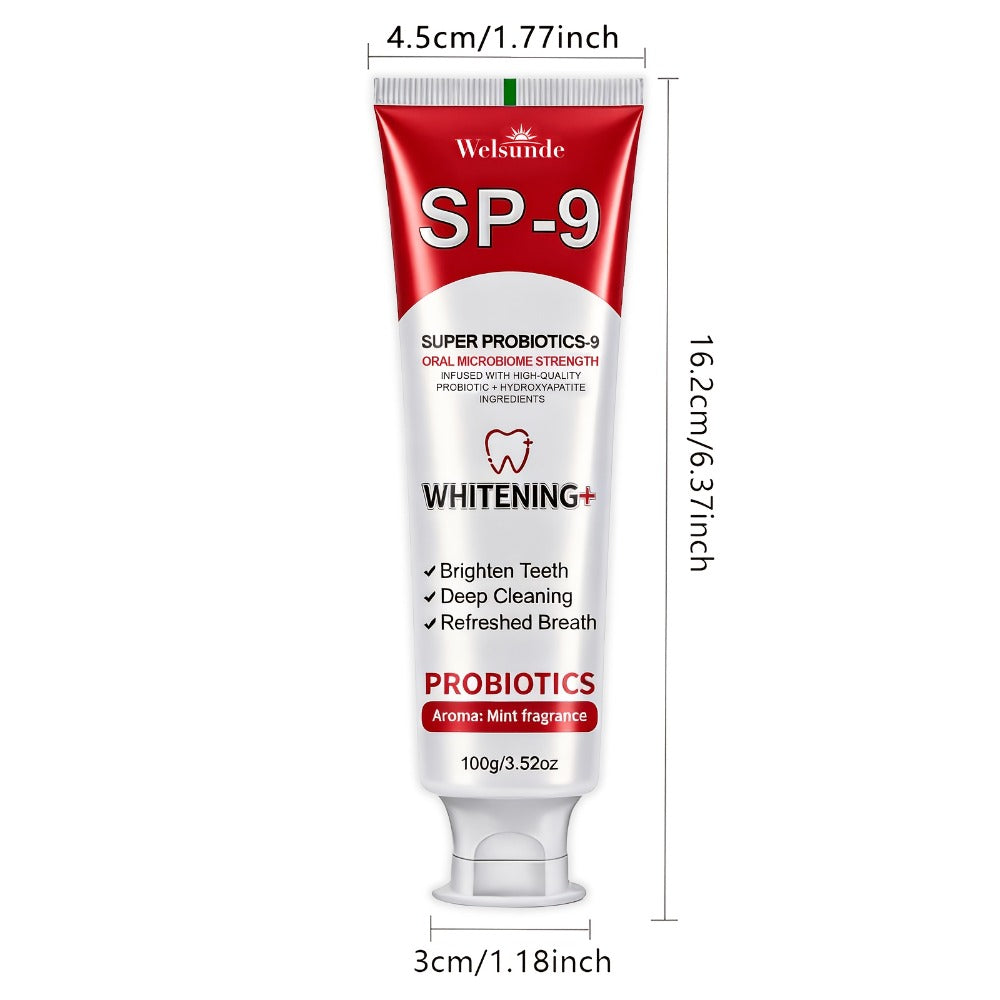 Probiotic Toothpaste with Hydroxyapatite – Super Probiotics-9 European Formula, Deep Cleaning & Gum Care, Mint Fresh Breath, Teeth Brightening Oral Care Gift for Women & Men, 100g - product image 4