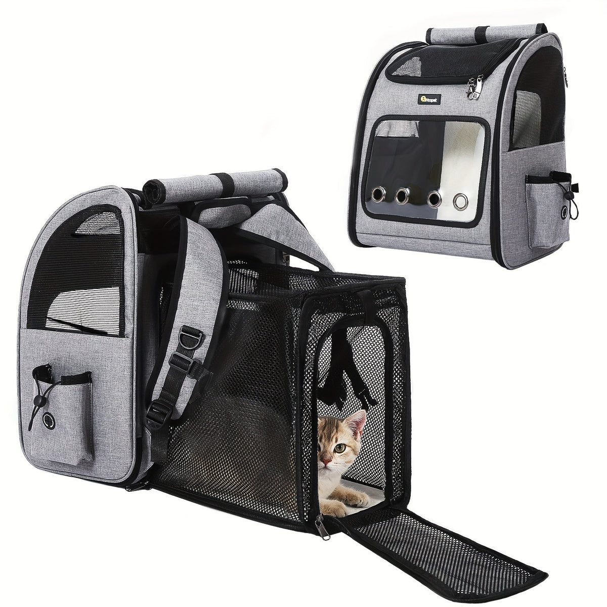 Expandable Pet Carrier Backpack – Airline Approved Foldable Cat Dog Travel Bag for Small Medium Pets, Breathable Mesh, Spacious Interior for Hiking Camping - product image 3