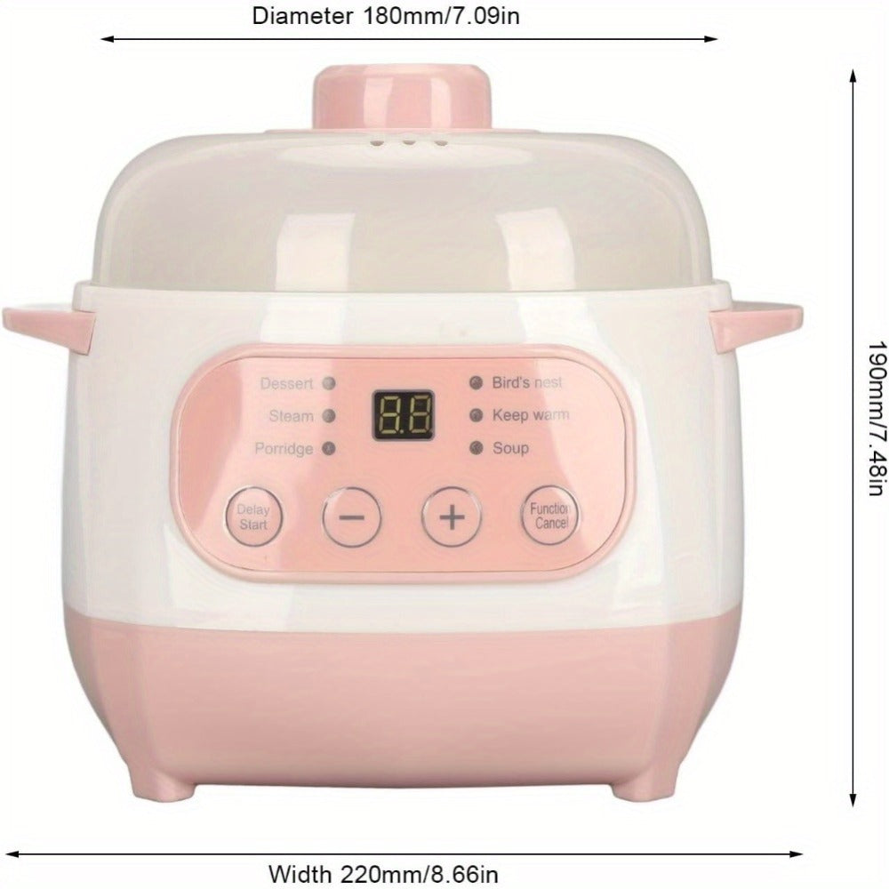 Electric Ceramic Stew Pot 1L 200W Anti Dry Burn 24H Intelligent Reservation Slow Cooker for Porridge Rice Soup Congee Small Family Individual Use - product image 8