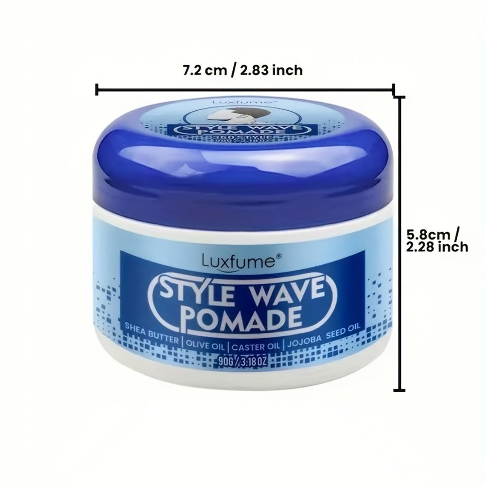 Wave Pomade 2-Pack Strong Hold & No Grease for Men - Easy Water Rinse, Perfect for Creating & Reinforcing 360 Waves, Non-Greasy Daily Hair Styling Cream, 2pcs Value Set - product image 4