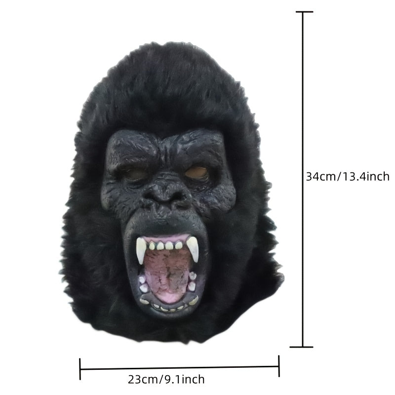 Black White Animal Costume Mask for Adults Halloween Costume Parties Cosplay Prank Photo Prop Birthday Gift Durable | Elephant Monkey Latex Full Head Mask Realistic
