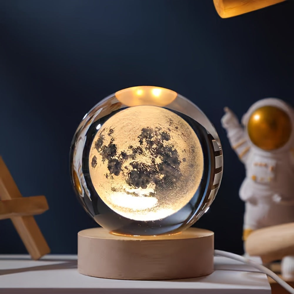 Starry Sky Crystal Ball Night Light – 3D Blue Galaxy Glass Sphere LED Desk Lamp, Creative Tabletop Decor Light for Bedroom, Unique Gift for Holiday Party Birthday (Blue Starry Sky) - product image 5
