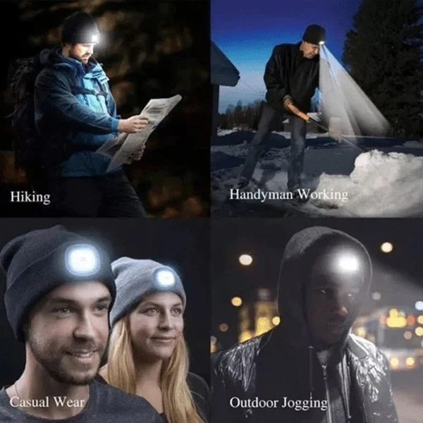 LED Beanie Light with Built-In Rechargeable Headlamp Hat for Indoor & Outdoor Lighting - product image 6
