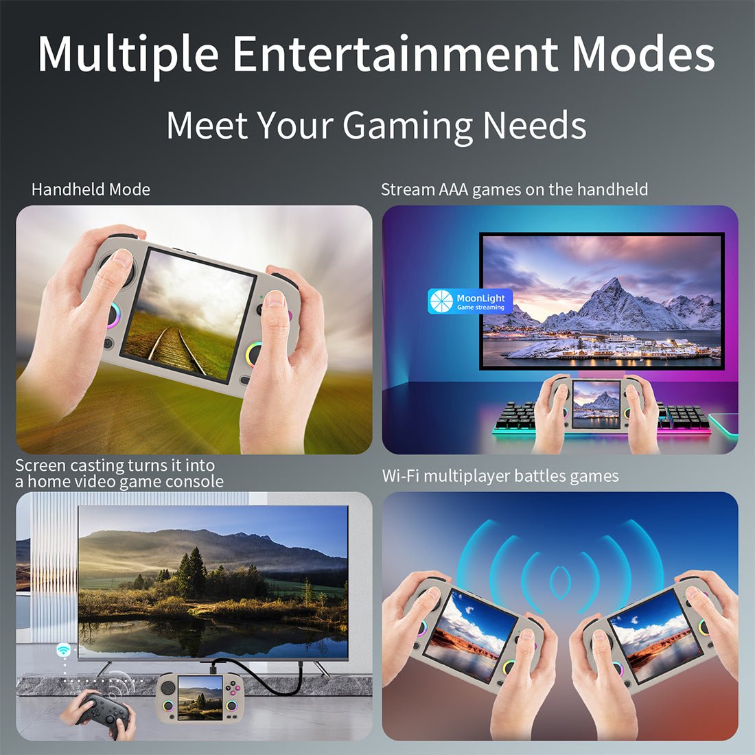 Unique Square 3.95" IPS 720x720 RGB Linux 30 Emulators 3800mAh Carry-along Gaming | Anbernic RG CubeXX Retro Handheld Game Console