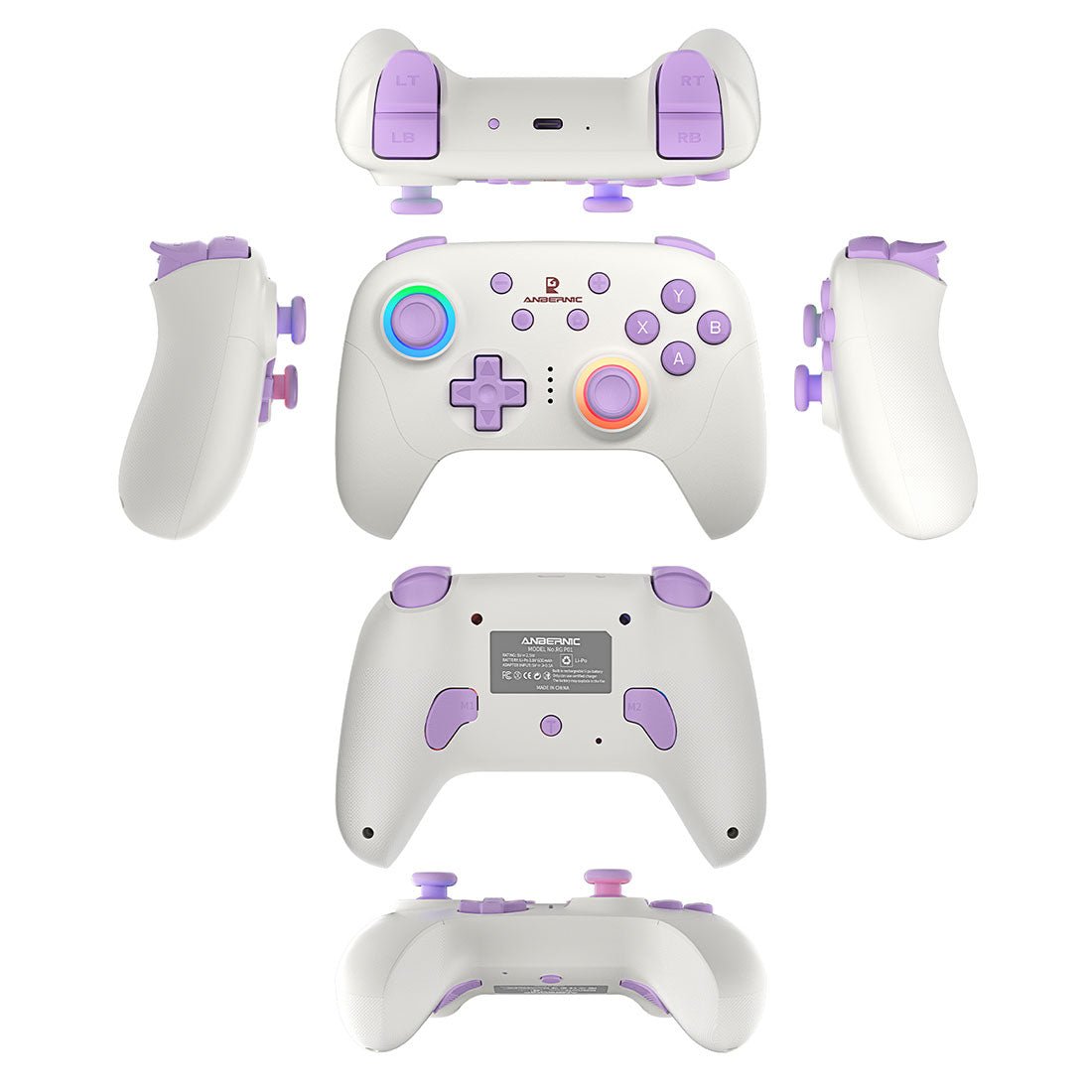 Anbernic RG P01 Bluetooth Game Controller | Hall Effect Joystick Trigger RGB Gyroscope 1000Hz Multi-Platform Wireless Gamepad 600mAh 3 Colors