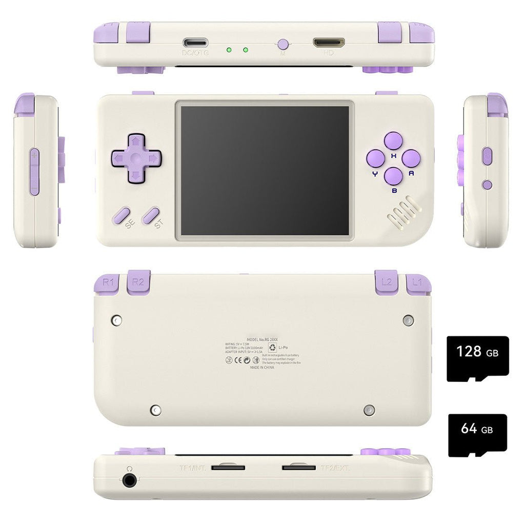Space-saving Pocket Linux 2.8" IPS HDMI 30 Emulators 3100mAh 122g 4 Colors Portable Gaming – Anbernic RG28XX Retro Handheld Game Console