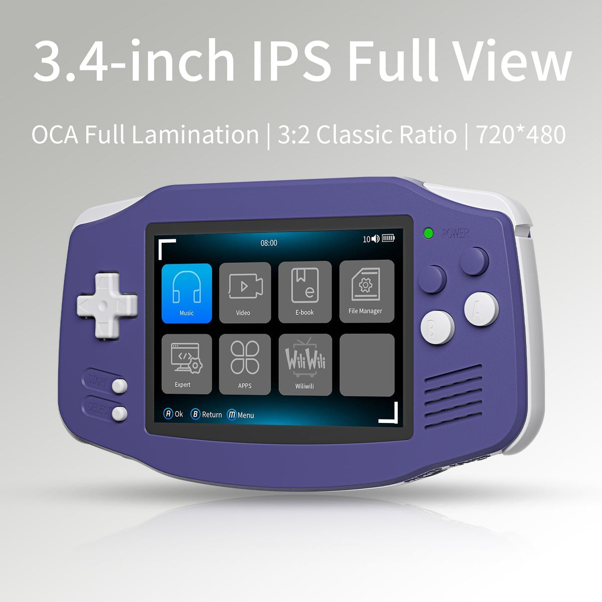 Anbernic RG34XX Retro Handheld Game Console | GBA Style Linux 3.4" IPS 720x480 Mini HDMI 30 Emulators 3500mAh 5 Colors Portable Gaming