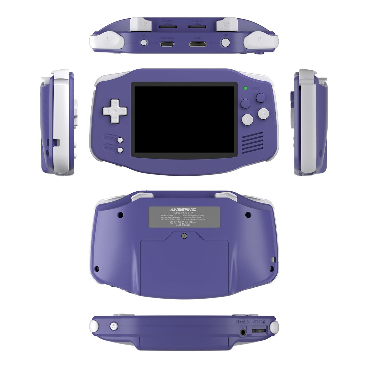 Anbernic RG34XX Retro Handheld Game Console | GBA Style Linux 3.4" IPS 720x480 Mini HDMI 30 Emulators 3500mAh 5 Colors Portable Gaming