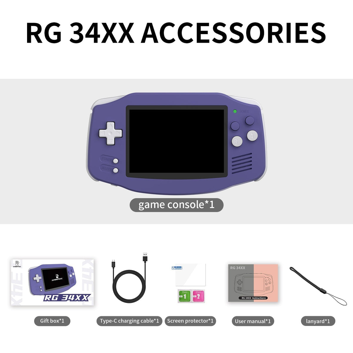 Anbernic RG34XX Retro Handheld Game Console | GBA Style Linux 3.4" IPS 720x480 Mini HDMI 30 Emulators 3500mAh 5 Colors Portable Gaming - product image 9