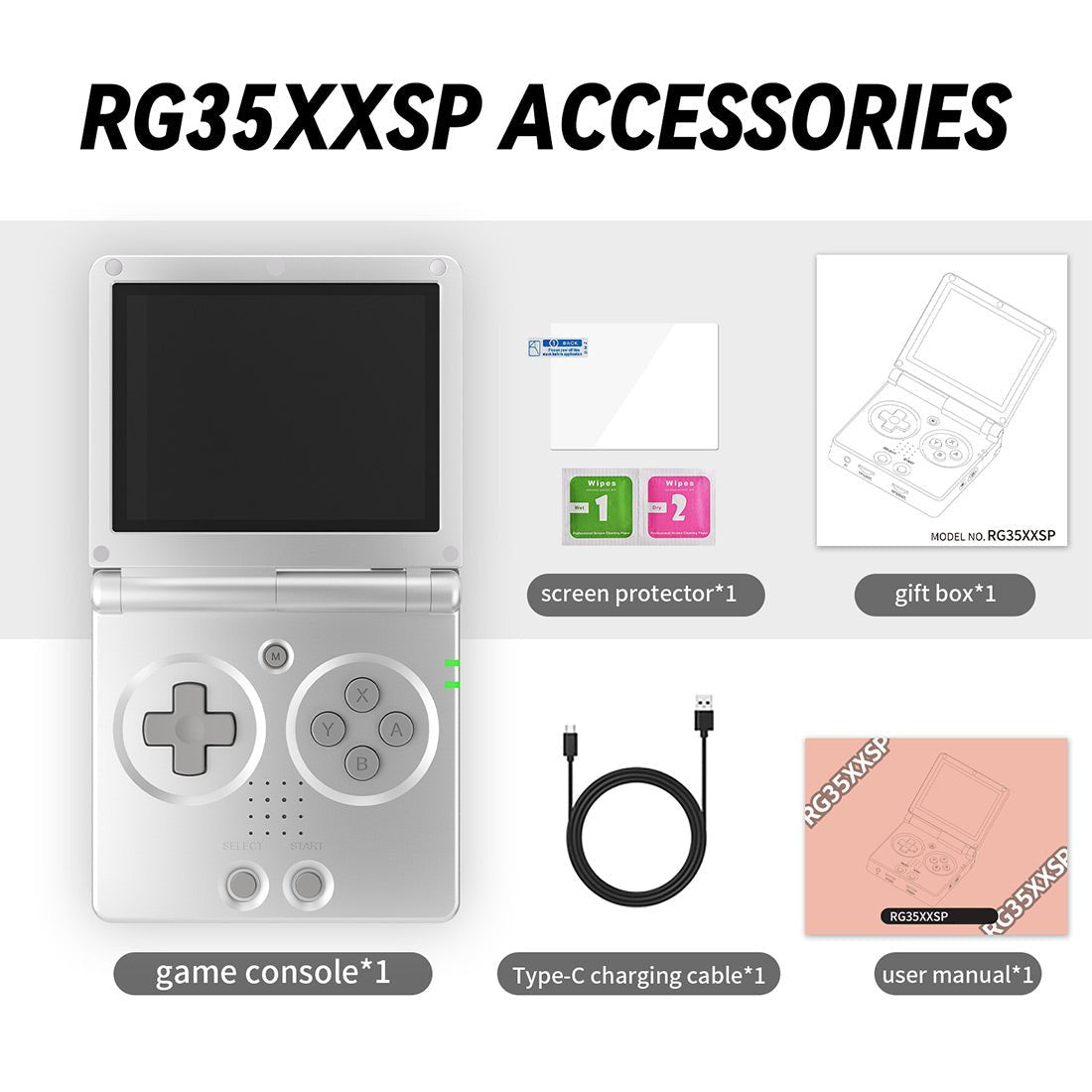 Anbernic RG35XXSP Flip Handheld Game Console Linux Clamshell GBA SP Style IPS HDMI Retro Emulator 3300mAh 30+ Systems Wi-Fi Bluetooth for Everyday Use