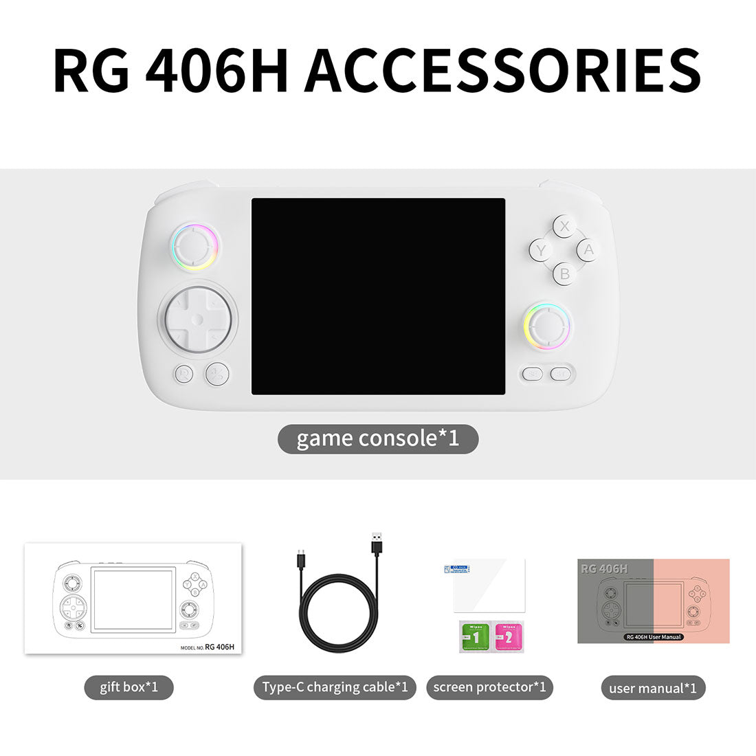 Anbernic RG406H Handheld Game Console Android 13 Horizontal IPS RGB USB-C 1080p Retro Emulator 5000mAh 8GB RAM Wi-Fi Bluetooth for Everyday Use