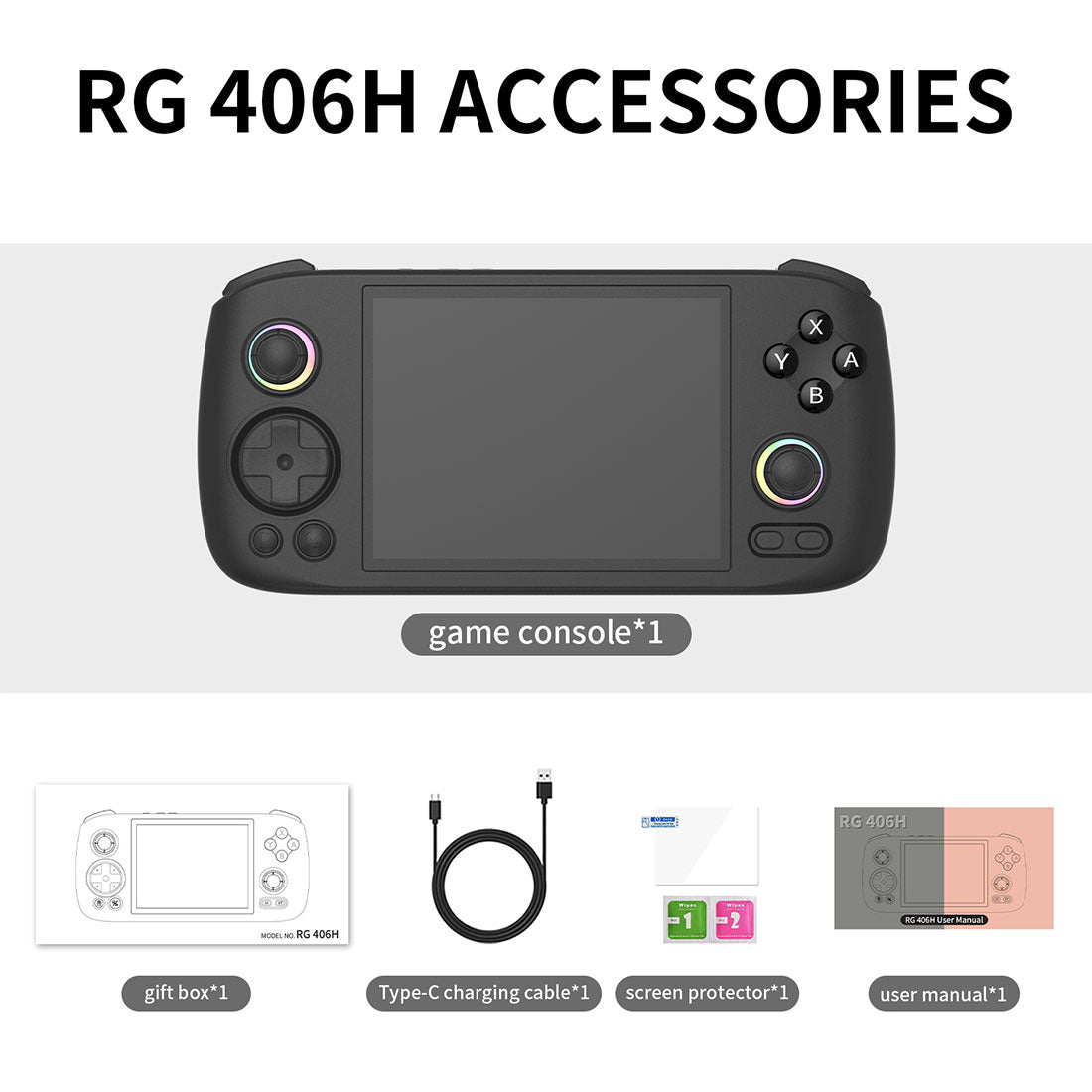 Anbernic RG406H Handheld Game Console Android 13 Horizontal IPS RGB USB-C 1080p Retro Emulator 5000mAh 8GB RAM Wi-Fi Bluetooth for Everyday Use