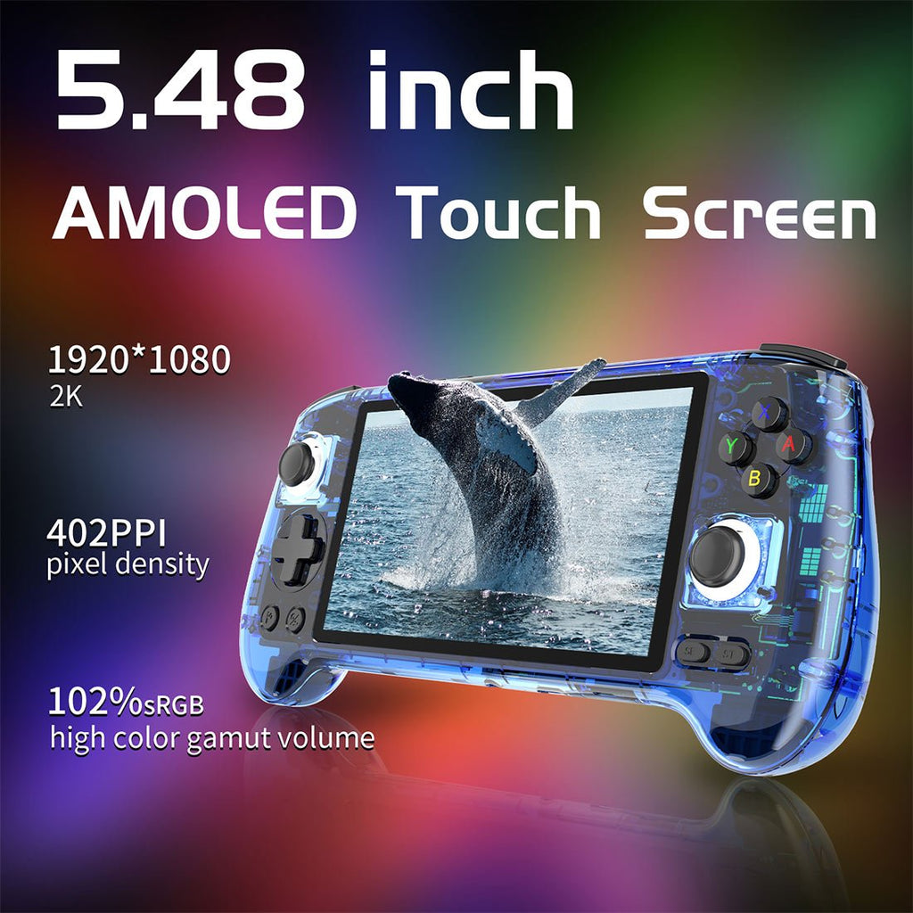 Anbernic RG556 Android 13 AMOLED Retro Handheld Game Console 5.48-Inch 1080p Hall Joystick Active Cooling HDMI 8GB RAM 30+ Emulators PS2 GameCube Upgraded Gaming Gift