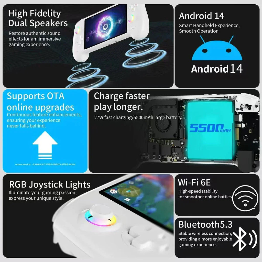 Anbernic RG557 Android 14 AMOLED Retro Handheld Game Console 5.48-Inch 1080p Dimensity 8300 12GB RAM 256GB WiFi 6E 5500mAh Hall Effect Triggers RGB Joystick - product image 11