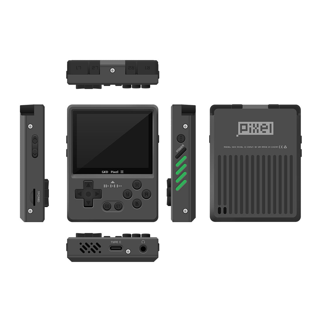 GKD Pixel 2 CNC Aluminum Retro Handheld Game Console 2.4-Inch IPS Full-Lamination OTG Vibration Feedback 64GB Preloaded Games Upgraded Metal Pocket Gaming Gift