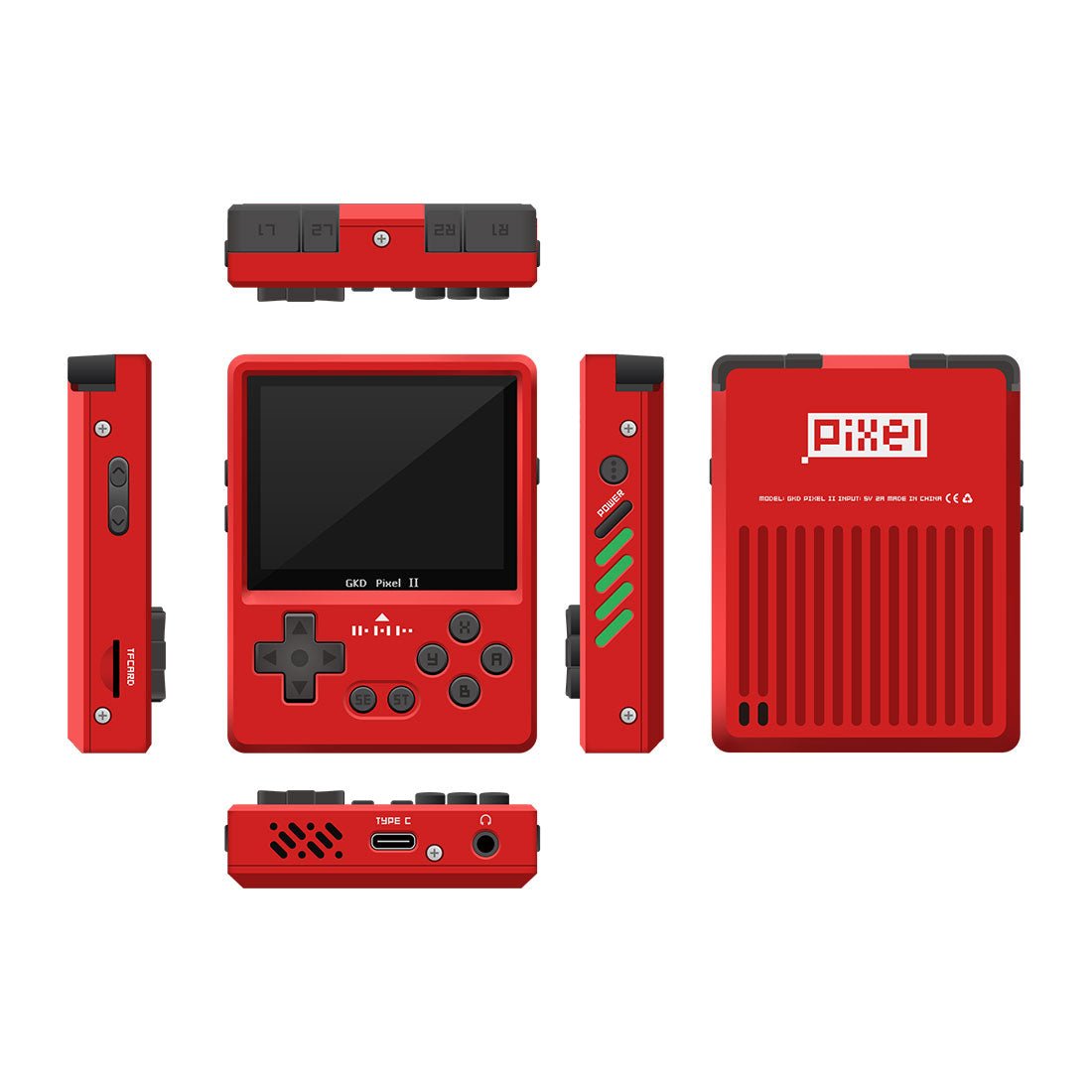 GKD Pixel 2 CNC Aluminum Retro Handheld Game Console 2.4-Inch IPS Full-Lamination OTG Vibration Feedback 64GB Preloaded Games Upgraded Metal Pocket Gaming Gift