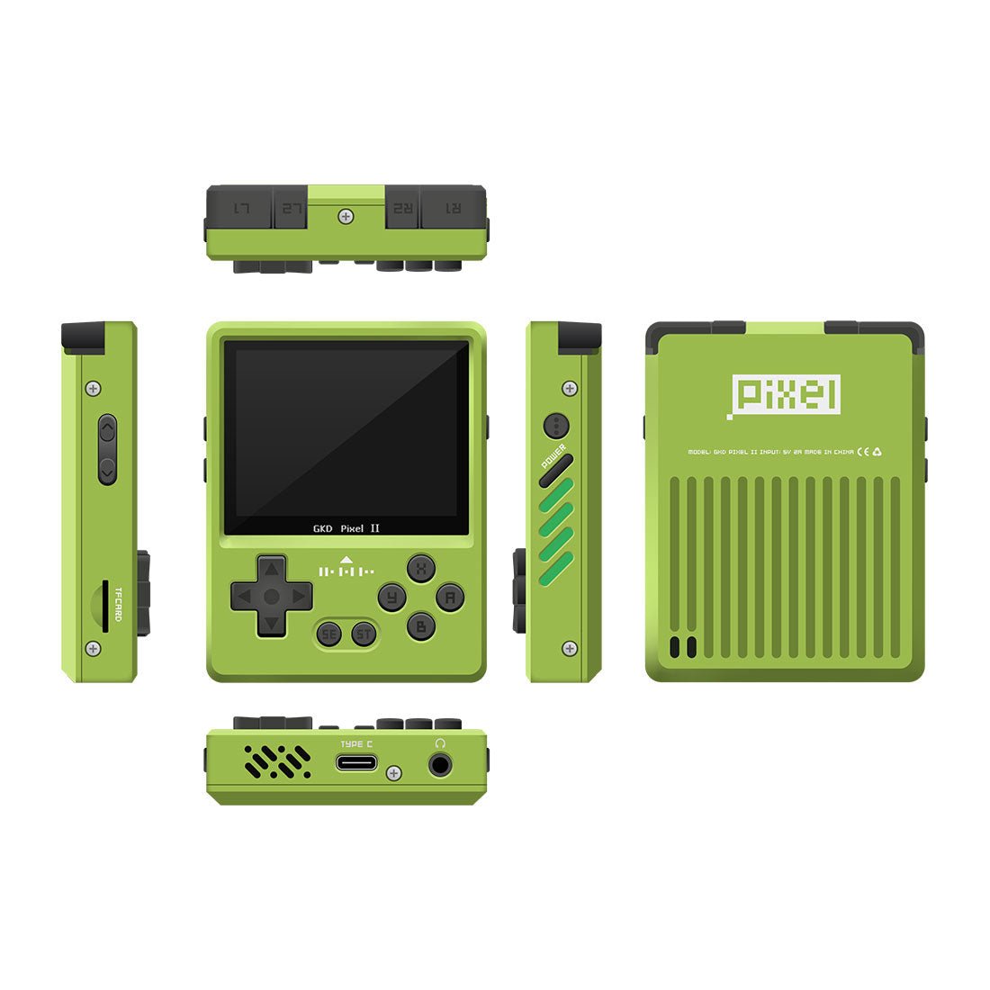 GKD Pixel 2 CNC Aluminum Retro Handheld Game Console 2.4-Inch IPS Full-Lamination OTG Vibration Feedback 64GB Preloaded Games Upgraded Metal Pocket Gaming Gift