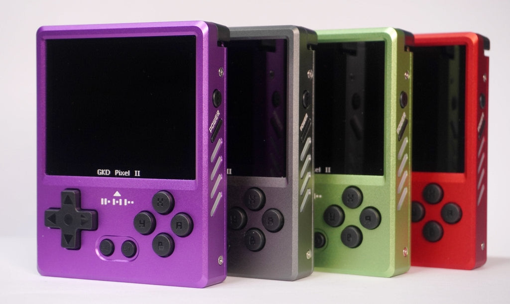 GKD Pixel 2 CNC Aluminum Retro Handheld Game Console 2.4-Inch IPS Full-Lamination OTG Vibration Feedback 64GB Preloaded Games Upgraded Metal Pocket Gaming Gift
