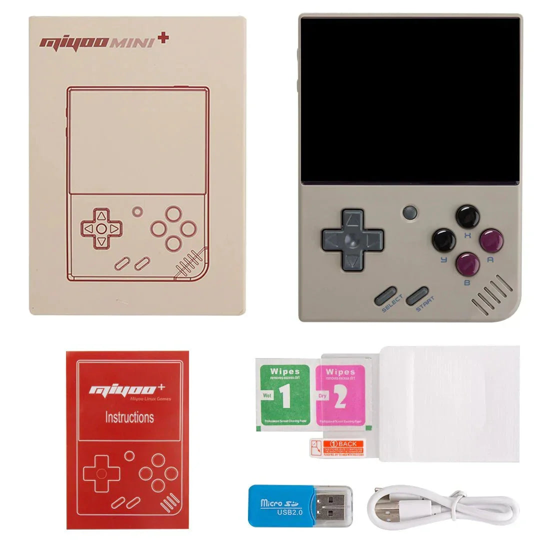 Miyoo Mini Plus Retro Handheld Game Console 3.5-Inch IPS 640x480 Onion OS 30+ Emulators Wi-Fi NES SNES GBA PS1 Travel-friendly Pocket Retro Gaming Gift