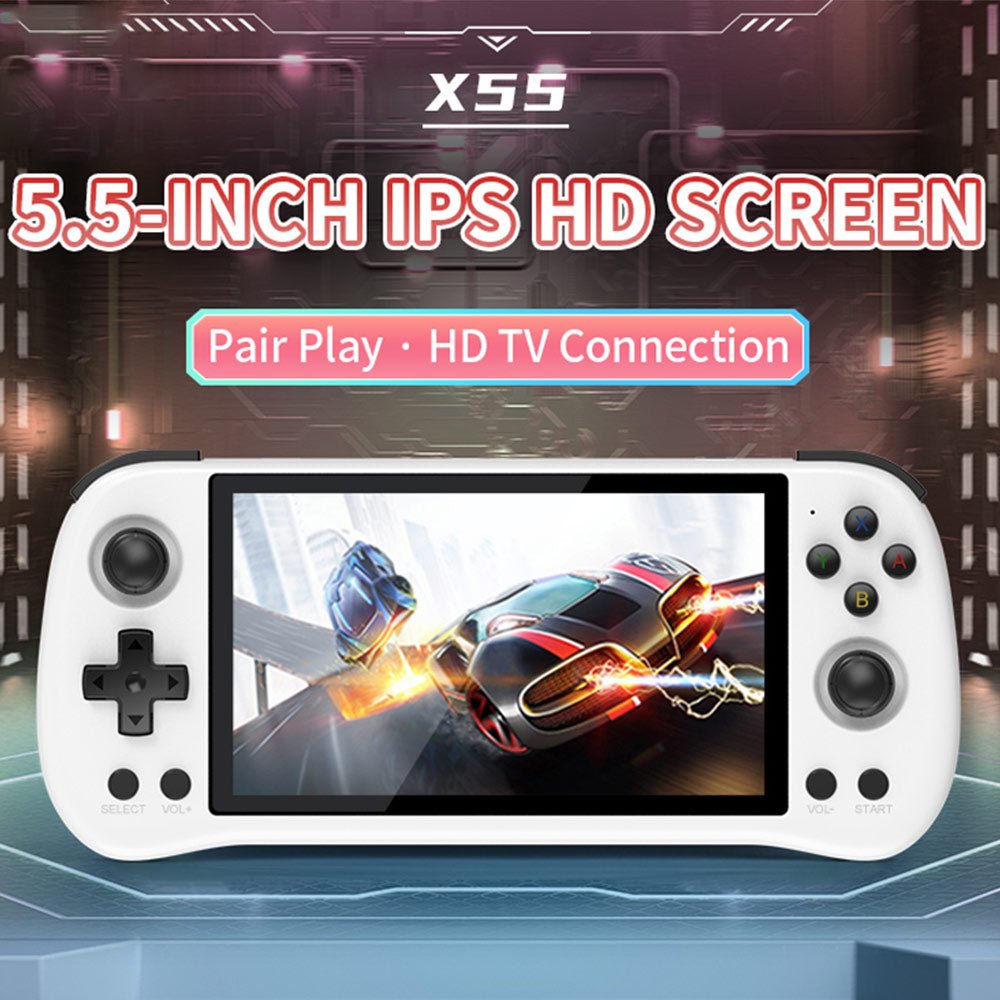 5.5" IPS 720×1280 RK3566 2GB RAM Wi-Fi Bluetooth HDMI Linux 25+ Emulators Retro Gaming System | Powkiddy X55 Handheld Game Console - product image 2