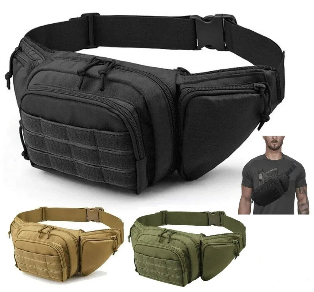 Tactical Pistol Waist Pack Holster Bag with MOLLE System | Concealed Carry Fanny Pack
