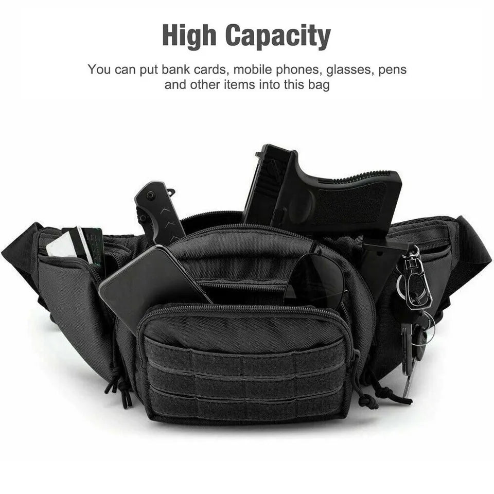 Tactical Pistol Waist Pack Holster Bag with MOLLE System | Concealed Carry Fanny Pack