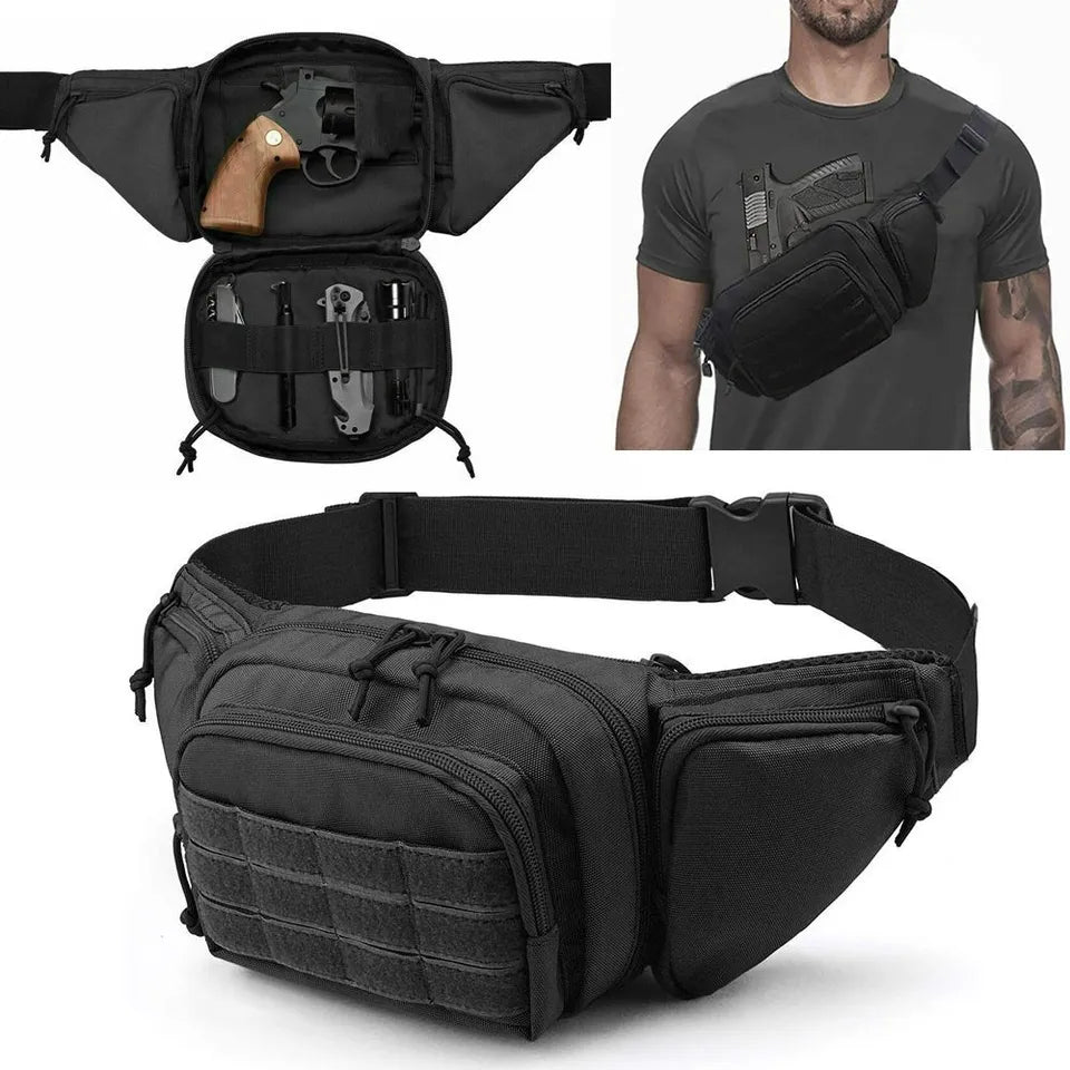 Tactical Pistol Waist Pack Holster Bag with MOLLE System | Concealed Carry Fanny Pack