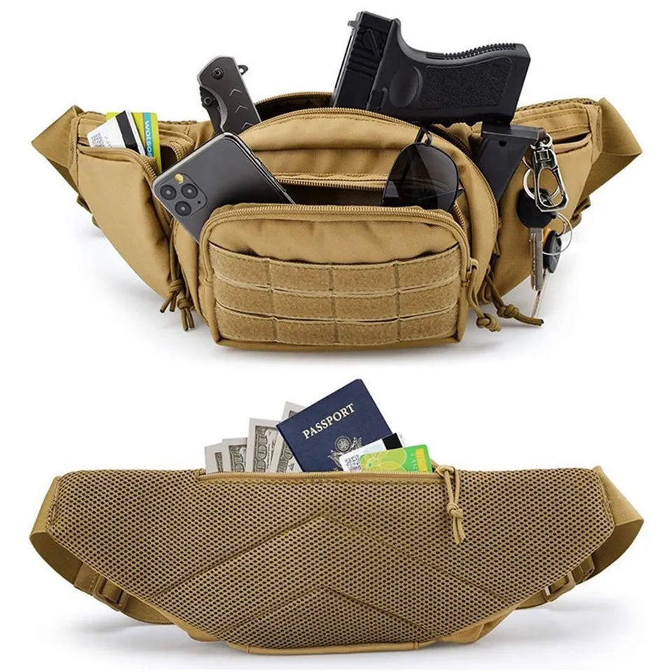 Tactical Pistol Waist Pack Holster Bag with MOLLE System | Concealed Carry Fanny Pack
